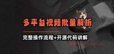 多平台视频批量解析下载_完整操作流程+开源代码讲解-小花严选