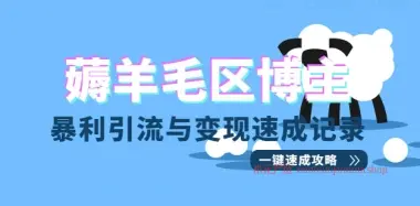 薅羊毛区博主_暴利引流与变现速成记录1.0-小花严选